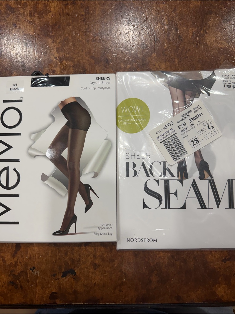 Nordstrom Black Sheer Back Seam Pantyhose - Pair of Sheers